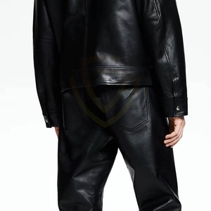 Custom Logo Leather Pants For Men Made In High Quality Leather Pants Hot Sale Custom Design Men Leather Pants - Product Image 5