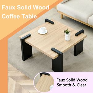 Tavolino da Caffè Moderno Minimalista in MDF Color Legno Naturale per Soggiorni e Aree Relax Dimensioni Prodotto O - Product Image 5