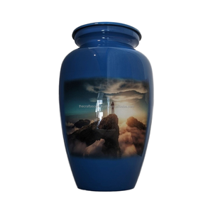 Urnes funéraires personnalisées en aluminium pour adultes, vente en gros, style américain, capacité de 200/220 pouces cubes, souvenirs personnalisés - Product Image 1