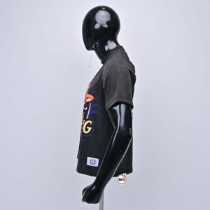 Camiseta Negra de Manga Corta para Hombre con Estampado de Balón de Béisbol 1999, Corte Regular, Cuello Redondo, Estilo Casual, Ropa Urbana, Lavado Ácido - Product Image 4