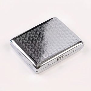 Étui à cigarettes en métal moulé sous pression de luxe vintage, portable, fin, en acier inoxydable avec motif nid d'abeille, vente en gros - Product Image 5