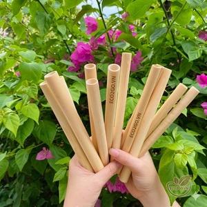 หลอดดูดน้ำทำจากไม้ไผ่ ทนทาน เป็นมิตรกับสิ่งแวดล้อม ใช้ซ้ำได้ ย่อยสลายได้ ความยาว 200 มม. สำหรับน้ำผลไม้ กาแฟ ชา และเครื่องดื่มประเภทชาไข่มุก - Product Image 1