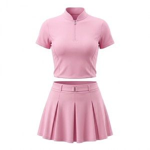 Custom <b>Women's</b> Tennis Uniform Set OEM ODM Private Label Manufacturer Tennis Polo Shirt <b>Skort</b> Factory Bulk Supplier - Product Image 1