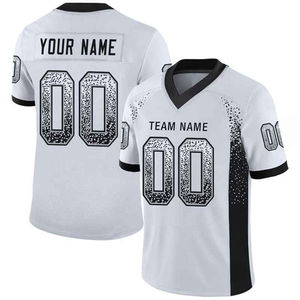 Maillot de football blanc et noir pour hommes, uniforme d'équipe personnalisé, chemise de sport athlétique respirante - Product Image 2