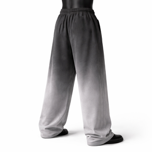 Pantalon de jogging ample noir délavé de haute qualité, coupe large et oversize, en coton, style streetwear, personnalisable - Product Image 4