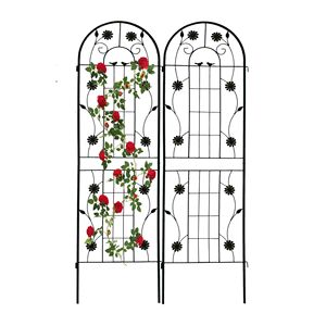 Lot de 2 treillis de jardin en métal antirouille de 71 po x 19,7 po, support extérieur pour plantes grimpantes - Product Image 3