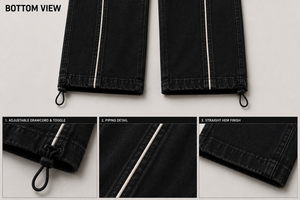 Pantalon cargo streetwear premium pour homme, coupe droite décontractée, tissu délavé résistant, avec plusieurs poches - Product Image 4