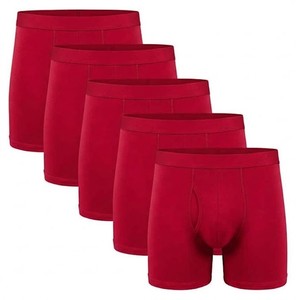 Calzoncillos Bóxer Rojos Sólidos 100% Algodón para Hombre de Voxstyle Enterprises, Cintura Alta, Transpirables, Tejidos, Lavables a Máquina - Product Image 2