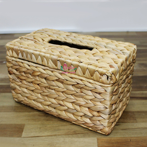 Handmade Woven Tissue <b>Box</b> Cover Nordic Style Rectangular Desktop <b>Storage</b> Brown <b>Beige</b> Natural Color - Product Image 5