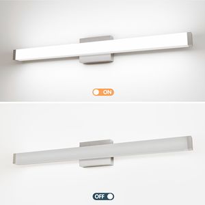 Lampada LED da 33 Pollici 18W 6000K Bianco Freddo per Specchio da Bagno, Illuminazione a Parete con Design Quadrato in Nichel Spazzolato - Product Image 5