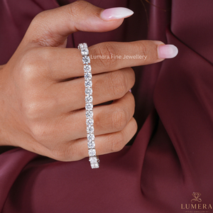 Pulsera de Diamantes Cultivados en Laboratorio con Certificación IGI, Corte Brillante Redondo, Pulsera de Oro Blanco de Lujo para Mujer, Joyería Fina - Product Image 5