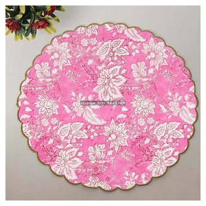 Handmade Printed Modern <b>Round</b> <b>Table</b> Napkin 100% Cotton Unique Design for Airplane, Hotels and Home Use EN120 - Product Image 1