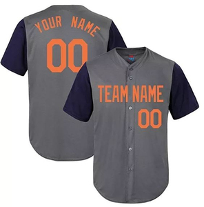Camiseta de Béisbol Personalizada Blanca y Azul Marino de Manga Corta con Botones y Cuello en V, Nombre del Equipo Impreso, Ropa Deportiva Unisex para Adultos - Product Image 3