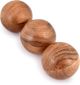 Juego de 3 Bolas Decorativas Redondas de Madera de Acacia para Navidad, Centros de Mesa Decorativos |   Mesa de Centro y Decoración del Hogar - Product Image 4