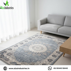 Tapis de sol design exclusif |   Revêtement de sol en mélange de laine, coton et soie |   Décoration d'intérieur en fibres synthétiques naturelles durables - Product Image 2