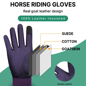 Gants d'équitation en cuir OEM personnalisés, gants de course équestre, gants de sécurité pour équitation, gants tactiles antidérapants pour sport équestre - Product Image 4