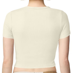 T-shirt court bleu à col rond pour femme, modèle vierge, impression à la demande, design numérique téléchargeable - Product Image 5