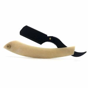 Navaja de afeitar Cut Throat Razor The Cutlass, navaja de seguridad de filo recto con mango de madera plegable, hecha de hueso de búfalo. - Product Image 3