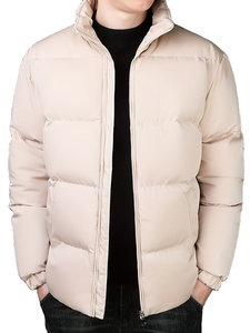 เสื้อโค้ทบุนวมแบบลำลองสำหรับผู้ชายเสื้อกันลมมีกระเป๋ามีซิปคอตั้งตกแต่งลวดลาย2025ฤดูหนาว - Product Image 2