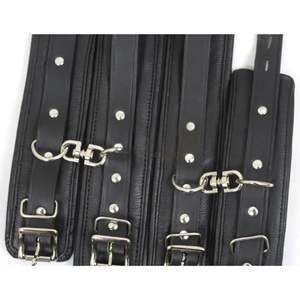 Real Leather Wrist and Ankle Restraints with Soft Suede Interior - Product Image 5