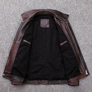 Chaqueta de Cuero para Hombre de Primera Calidad, Estilo Vintage, Personalizada, de Cuero Vacuno Auténtico Desgastado, Chaqueta de Cuero para Hombre de Buena Calidad - Product Image 2