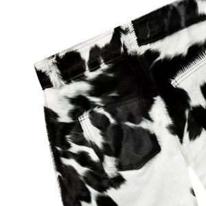 กางเกงขาสั้นหนังวัวลายวัวสุดหรูสำหรับผู้ชายขายดี สไตล์ตะวันตก ดีไซน์เนอร์แฟชั่น สตรีทแวร์ กางเกงขาสั้นฤดูร้อน - Product Image 6