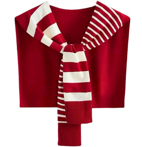 Chal de Hombro Delgado y Versátil para Mujer, a la Moda, para Primavera y Verano, Chal de Punto Bicolor - Product Image 3