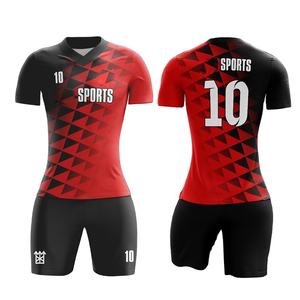 Conjunto de uniforme de fútbol de poliéster transpirable ligero de alta calidad para hombre, Camiseta con estampado personalizado, pantalones cortos de secado rápido, apliques de talla grande - Product Image 1