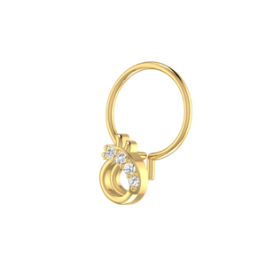 AJRETAIL Piercing de Nariz Étnico con Flor para Mujer, Oro 14K, Diamante Natural de Corte Brillante Redondo de 0.023ct - Product Image 4