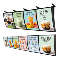 Boîte à lumière LED rotative personnalisée pour menu, haute luminosité, durable, affichage publicitaire éclairé, rétro-éclairé pour les restaurants de restauration rapide