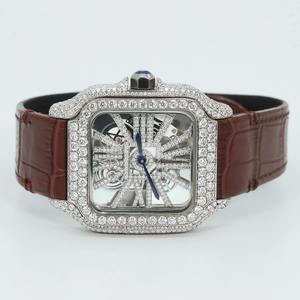 Reloj Deportivo de Lujo para Hombre, Correa de Plata de Ley 925, Diamantes de Corte Brillante, Movimiento de Cuarzo, Cronógrafo, Esfera de Joyería de Moda - Product Image 4