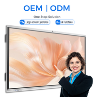 Papan Tulis Interaktif 100 inci 4K Android 14 Panel Datar Interaktif RK3576 Papan AI 8+128G Layar Digital Ukuran Besar