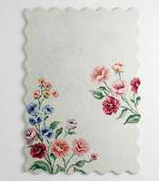 Blumiger Skandinavischer Wollteppich Creme Grüne Blätter Gelbe Blaue Blumen Handgetufteter Plüschteppich mit Hohem Flor Umweltfreundlich Haustierfreundlich