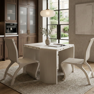 Table à manger moderne en forme de vague, écologique, imperméable, pour l'extérieur et le salon - Product Image 3