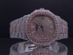 Reloj Analógico de Cuarzo para Hombre, con Esfera de Cristal, Diseño Deportivo de Lujo, con Incrustaciones de Moissanita VVS de 25 Quilates, Estilo Hip Hop, de Acero Inoxidable - Product Image 4