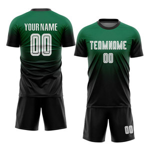 เสื้อฟุตบอลแฟชั่นคอวี แขนครึ่ง ผ้าโพลีเอสเตอร์ 100% พิมพ์ลายแบบรีดร้อน สีเขียวขาวดำ  แบบยูนิเซ็กซ์ - Product Image 3