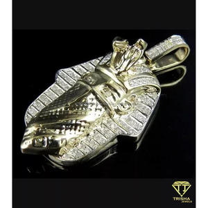 Collar Hip Hop Chapado en Oro con Colgante de Faraón Tutankamón con Incrustaciones de Diamantes Moissanite y Plata de Ley 925 - Product Image 6