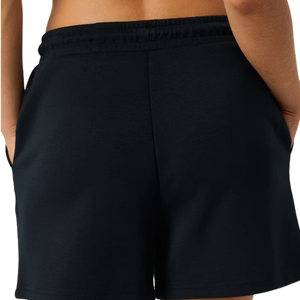 Custom Womens <b>Black</b> Fleece Shorts Elastic Waist Drawstring Side <b>Pockets</b> Relaxed Fit Casual Daily Loungewear OEM Wholesale Shorts - Product Image 2