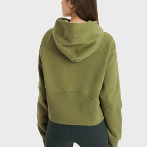 Sweat-shirt unisexe personnalisé à fermeture éclair en molleton sport, coupe courte, imprimé technique tie-dye, avec logo frontal, collection automne/hiver - Product Image 5