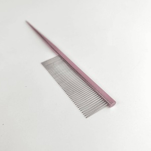 Peigne à queue de rat en acier inoxydable durable rose Eversharp 180 mm pour le toilettage des animaux de compagnie Chiens et chats Éliminateur de poils à dents fines Vente en gros - Product Image 6