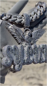 จี้เพชรหรูหราสไตล์ฮิปฮอป VVS มอยส์ซาไนต์ ประดับเพชรเต็มตัว ผ่านการทดสอบเพชร จี้เพชรชื่อสั่งทำ เครื่องประดับชั้นดี - Product Image 2