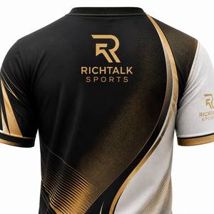 Men's Short Sleeve <b>Geometric</b> Print T-<b>Shirt</b> Black Gold Quick Dry Regular Fit O-Neck Knitted Polyester - Product Image 5
