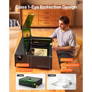 Graveur et découpeur laser 20W, 36000 mm/min, enclos de travail 19,7 x 12,6, caméra, machine de gravure et de découpe laser haute vitesse - Product Image 3