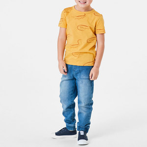 T-shirt à manches courtes pour garçons, personnalisable, de haute qualité, imprimé crocodile jaune, respirant, col rond, décontracté, été - Product Image 2