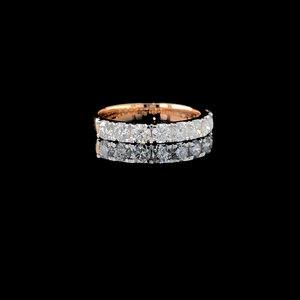 แหวนแต่งงานเพชรทรงกลมเจียระไนแบบบริลเลียนท์  ทองคำแท้ 14K ชุบโรเดียม  ดีไซน์ทันสมัย  ประดับเพชรแล็บโกรว์สีโรสโกลด์สำหรับผู้หญิง - Product Image 2