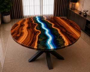 Wholesale Custom Solid Wood <b>Epoxy</b> Resin River Coffee <b>Table</b> Live Edge Handmade Modern Luxury Center <b>Table</b> Home Furniture - Product Image 4