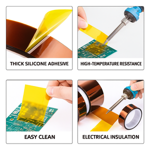 Heat Press Transfer Tape Heat Resistant Kaptons Polyimide Tape Battery Thermal Adhesive Tape For Sublimation Tumblers