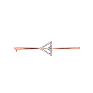 Luxury 18K Rose Gold Plated Geometric Triangle Diamond <b>Bangle</b> <b>Bracelet</b> for Women | Minimalist Open Cuff <b>Bracelet</b> | Elegant Daily - Product Image 1