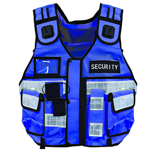 Veste de sécurité réfléchissante haute visibilité Golden Weather multi-poches 100% polyester respirant avec fermeture éclair frontale tactique - Product Image 1