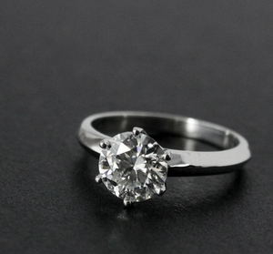 <b>925</b> Sterling <b>Silver</b> Round Shape Lab Grown Diamond <b>Ring</b> Gift For Her Anniversary , Wedding & Party - Product Image 4